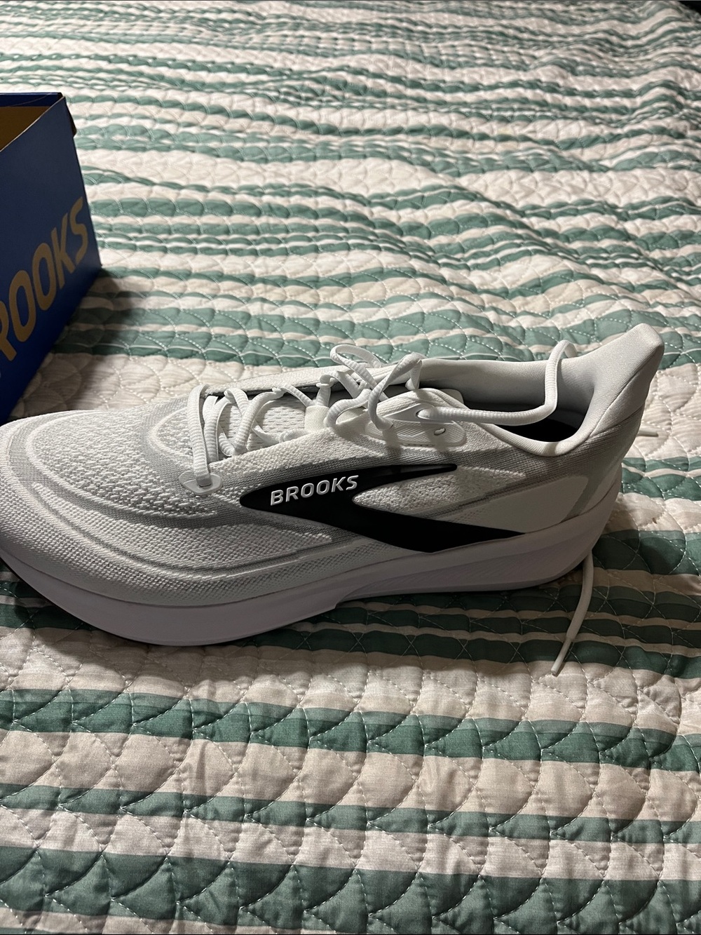 Brooks White and Black Men's Athletic Running Shoe